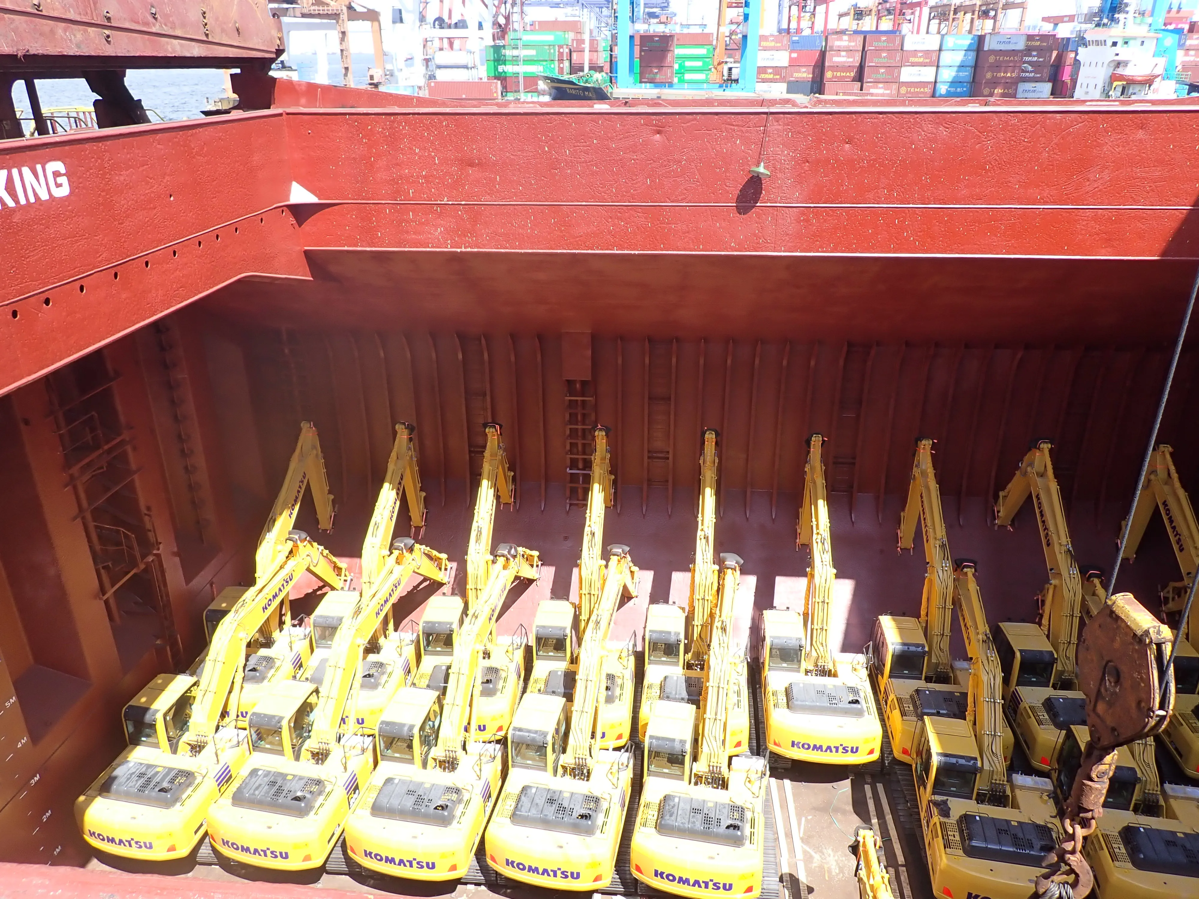 Marine port with containers and cranes